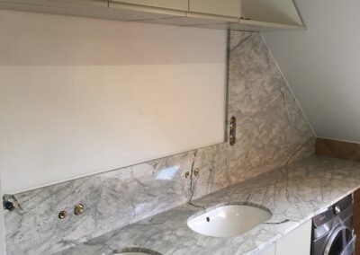 łazienka z granitu, Stream White, blat łazienkowy z granitu